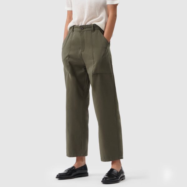 Straight Leg Trousers With Patch Pockets